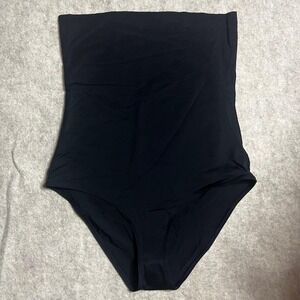 Aerie High Torso Waisted Full Coverage Bikini Bottom Medium Black Swimwear NWT